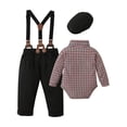thumbnail image 6 of WESIDOM Toddler Baby Boy Formal Outfits Clothes Cotton Fabric Shirt Suspender Pants Bowtie Set 4pcs, 6 of 12
