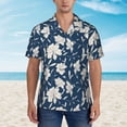 thumbnail image 4 of Balery Lilies Flowers Print Men's Hawaiian Shirts Short Sleeve Beach Shirt Relaxed Fit Vacation Button Down Shirts-Small, 4 of 9