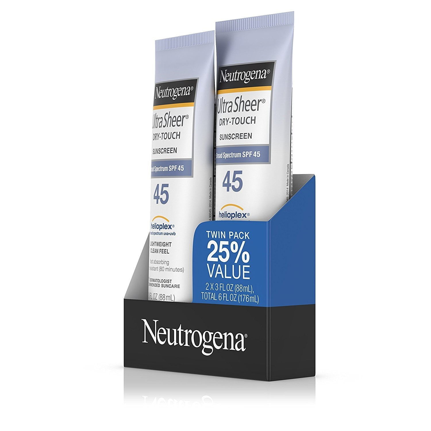 Neutrogena Ultra Sheer Dry-Touch Sunscreen Lightweight SPF 45, Pack of 2