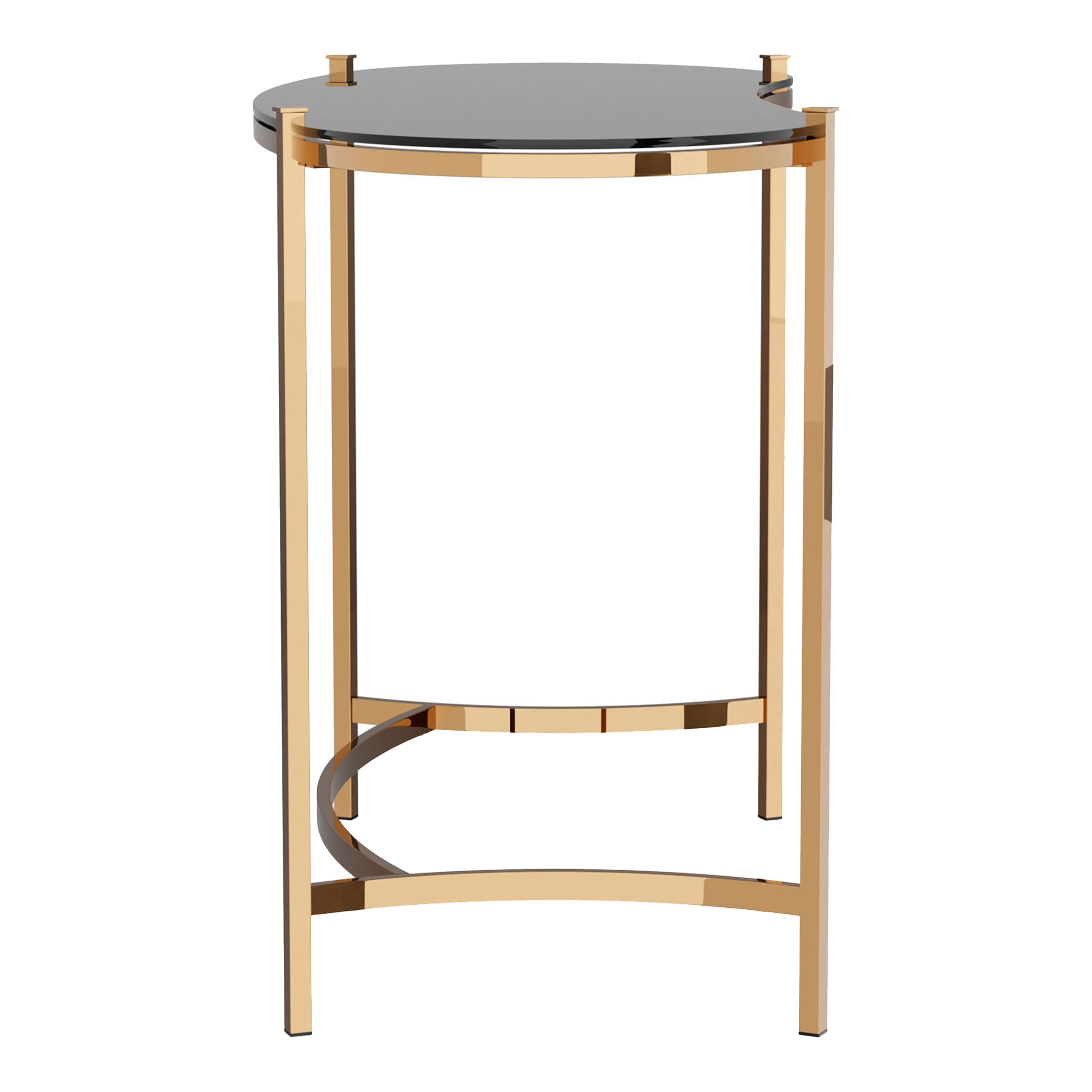 Furniture of America Harper Glass Top Desk with Metal Frame, Gold