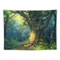 thumbnail image 5 of Orinice Magical Forest Tapestry, Forest Night Tapestry, Fairy Tale Forest Tapestry, Nature Tree of Life with butterfly Landscape Tapestry Wall Hanging for Bedroom Living Room Decoration  60x50inch, 5 of 6