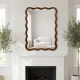 thumbnail image 4 of Jopath 30"x40" Wavy Rectangle Solid Wood Frame Decorative Mirror for Bedroom Bathroom Living Room Entryway Black Walnut Color, 4 of 8