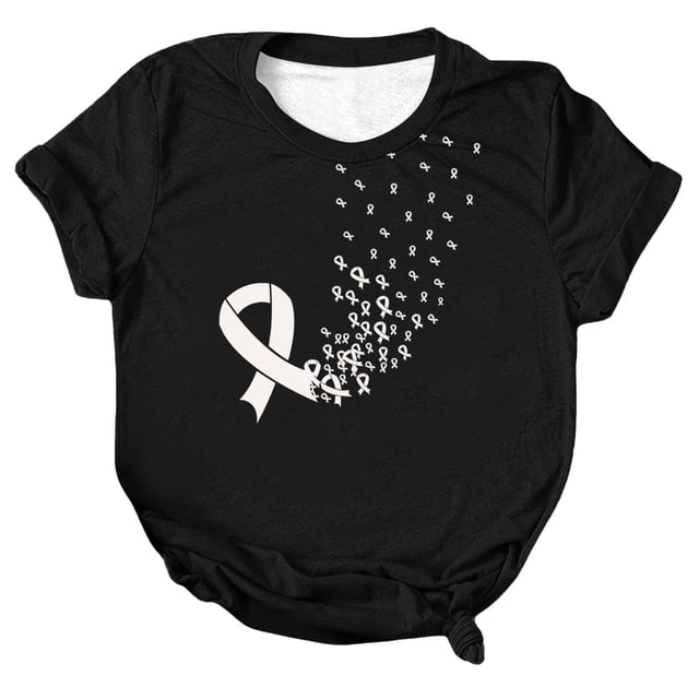 WEAIXIMIUNG T-Shirt Graphique de la Saint-Valentin pour la Sensibilisation au Cancer