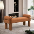 thumbnail image 2 of Meridian Furniture Stefano Cognac Fabric Bench, 2 of 32