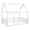 White, variant on Full Size Floor Bed for Children, Wooden House Bed Playpen Playhouse Bed Montessori Floor Bed Frame with House Roof Frame & Fence for Girls Boys, No Box Spring Needed, 79.5”L x 60.0”W x 73.8”H, Gray