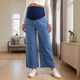 thumbnail image 6 of Bixock Women's Maternity Pants Jeans Over The Belly Support Stretch Pregnancy Denim Pant Loose Wide Leg Pants with Pockets Maternity Clothes, 6 of 6