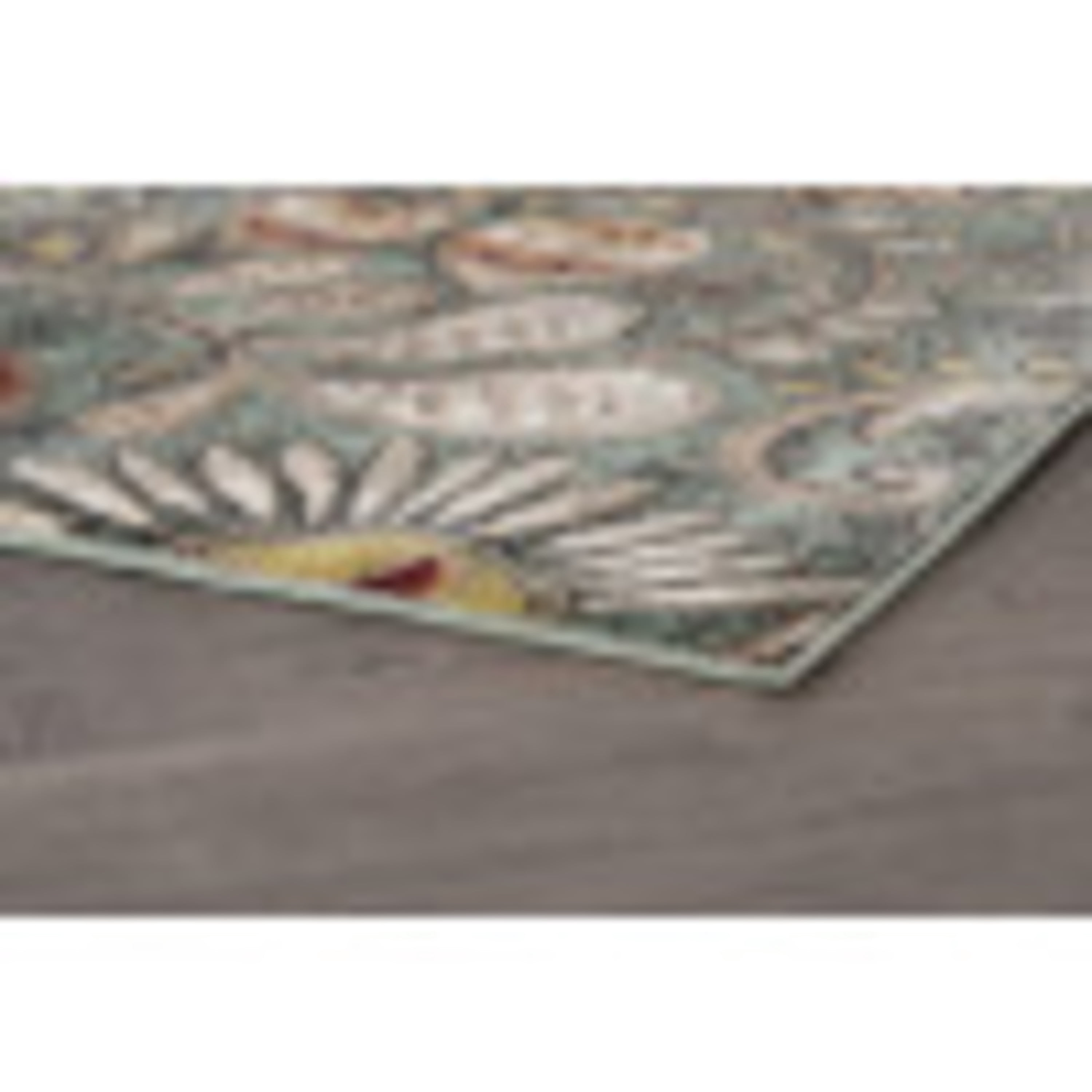 Capri Transitional 4' x 5' Seafoam and Beige Polypropylene Indoor Area Rug