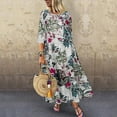 thumbnail image 2 of Womens Dresses Short Sleeve Summer Floral Printed Holiday Bohemian Loose Maxi Casual Dress Pink XL, 2 of 4