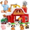 thumbnail image 1 of Set de juego Farm Animal Barn Bessome mejorado de 15 piezas para niños, 1 of 9