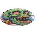 thumbnail image 5 of Psychedelic Zombie Skull Print Round Carpet Circle Rug Outdoor Patio Area Rug Washable Large Area Rugs Hallway Room Decor Fitness Mats, 5 of 8