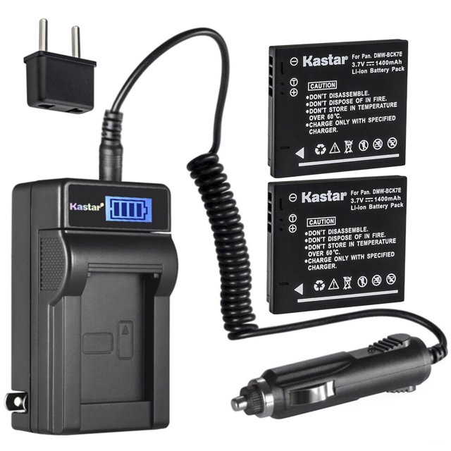 Kastar 2Pack DMWBCK7E Battery and LCD AC Charger Compatible with