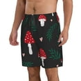 thumbnail image 2 of KLL Amanita Mushroom Men's Casual Summer Beach Shorts Hawaiian Shorts with Pockets-Small, 2 of 5
