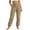Khaki, variant on Xugsiok Corduroy Sweatpants for Women Drawstring Elastic Waist Straight Leg Jogging Cuffed Pants with Pockets Casual Solid Loose Tapered Leg Trousers