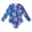 Blue floral, variant on Girls Long Sleeve Swimsuit One Piece Bathing Suit Zipper UPF 50+ Rashguard Swimwear 2-10 Years