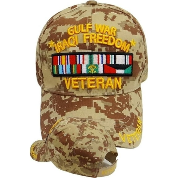 US Military Gulf War Iraqi Freedom Veteran Desert Camouflage Baseball Hat Cap