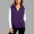 thumbnail image 2 of ClodeEU Women's Sleeveless Hoodies Zip Up Sweatshirt,Hooded Vest t With Pocket ,Casual Fashions Sports Hoodies Purple,Womens Plus XXXL, 2 of 9