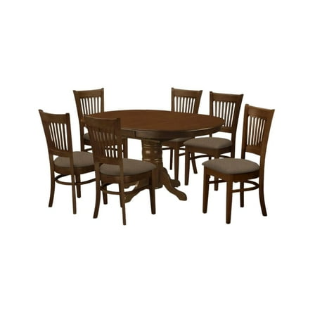 FurniFact Solid Wood Dining Table Set for 6 with Chairs, 7 Pcs Kitchen Ensemble