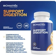 Digestive Enzymes (90 Capsules) Support Digestion - Pancreatin, Plant Enzymes, Ox Bile, Betaine HCL