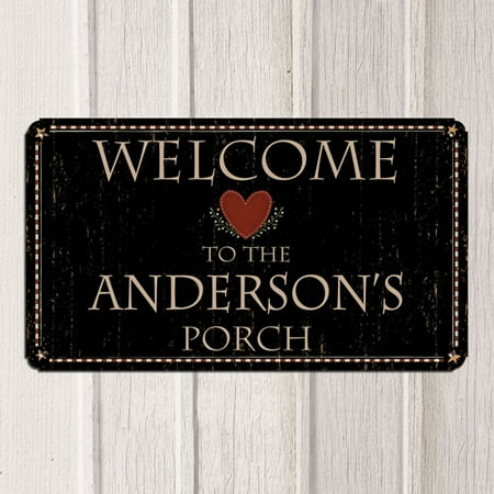personalized welcome metal sign