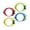 C-4Pcs, variant on Flower Pattern Inflatable Swim Ring Pink Green, Extra Thick Anti‑Roll Pool Float for Teens Adults, Sequined Transparent Tube with Floral Print, Summer Beach & Pool Lounging