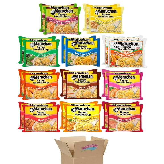 Maruchan Ramen Noodle Soup Variety, 11 Flavors, 3 Ounce, 2 Packages each Flavor, Total 22 Packages