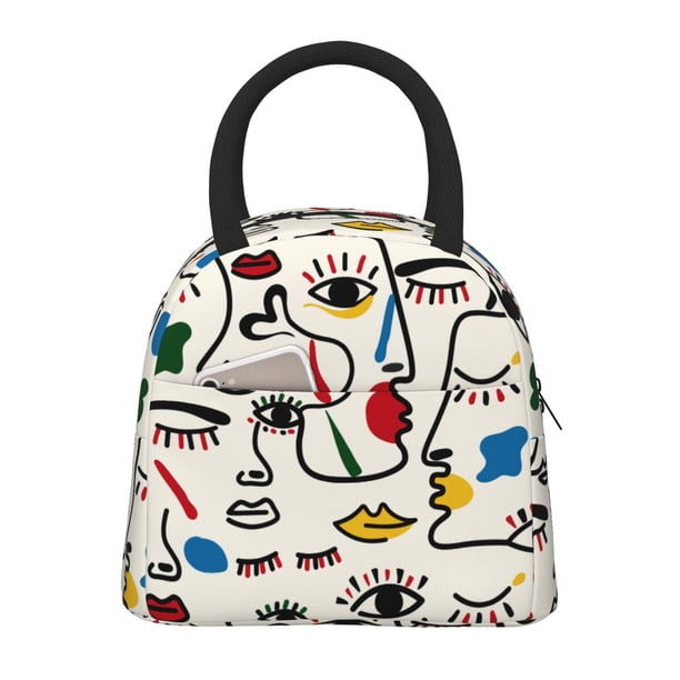 Balery Aabstract Eyes Bolsa de Almuerzo para Mujeres, Caja de Almuerzo, Bolsa de Almuerzo Pequeña Impermeable, Tote de Almuerzo Reutilizable con Gran Capacidad