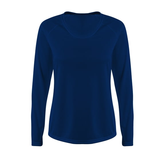 A4 NW3396 Womens SureColor Long Sleeve Cationic Tee - Navy - L