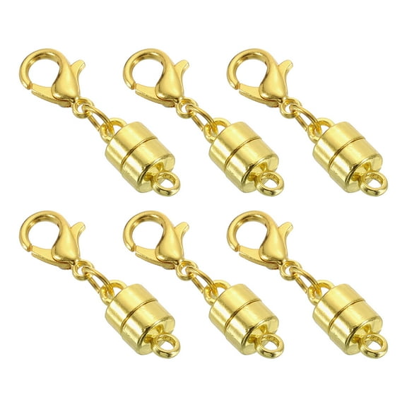 Uxcell 6 Pack Magnetic Necklace Clasps and Closures, 1" x 0.2" Gold and Silver Plated Jewelry Clasps Converters Magnetic Clasp Converter Jewelry Findings for DIY Jewelry Making, Gold