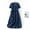 Blue#2, variant on Spring Saving GaThRRgYP Women Casual Dress Summer Dress,Women's Retro Cotton and Linen Round Neck Wave Print Lace-up Waist Retraction A-line Skirt Dress