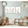 thumbnail image 2 of Hieng Pink Girl Nursery Bunny Canvas Wall Art Cute Rabbit Wildflowers Painting Pictures Wall Decor Botanical watercolor Flower Poster printing artwork, 2 of 5