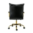thumbnail image 5 of 14 Karat Home Swivel Office Task Chair with Tufted Back and Arms, Modern Vegan Leather Height-Adjustable Office Room Furniture, Black, 5 of 10