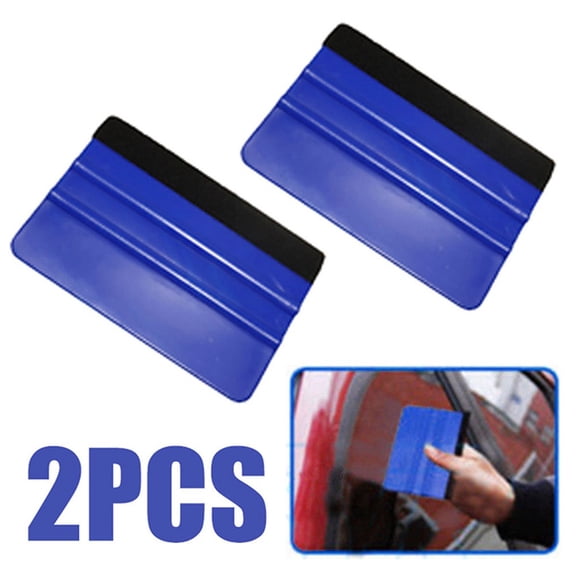 Baguer 2 X Blue Car Vinyl Wrap Decal Squeegee Film Tool Scrapers With Soft Felt Edge
