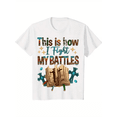 thumbnail image 1 of Women'S Faith-inspired T-Shirt with Bible & Cross Print, Crew Neck, Short Sleeve, Top for Spring & Summer, Casual Style Clothing, 1 of 6