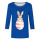 thumbnail image 3 of Tops de Cuello Redondo para las Mujeres Pascua Impresa 3/4 Mangas Blusa, Ligera Imitación Algodón Top Casual, 3 of 5