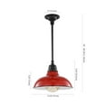 thumbnail image 3 of JONATHAN Y Jasper 12.25" 1-Light Farmhouse Industrial Indoor/Outdoor Iron LED Pendant, Red, 3 of 6