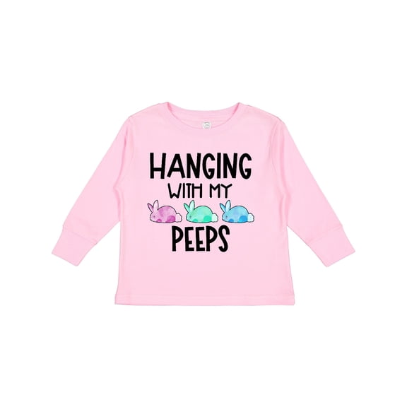 Inktastic Easter Hanging with My Peeps Pastel Bunnies Boys or Girls Long Sleeve Toddler T-Shirt