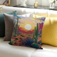 thumbnail image 3 of Creowell   Cactus Tropical Throw Pillow Covers Abstract Wild West Desert Pillow Covers Western Bedroom Decor Farmhouse Nature Succulent Plants Decorative Square Pillow Cases 20x20in, 3 of 5