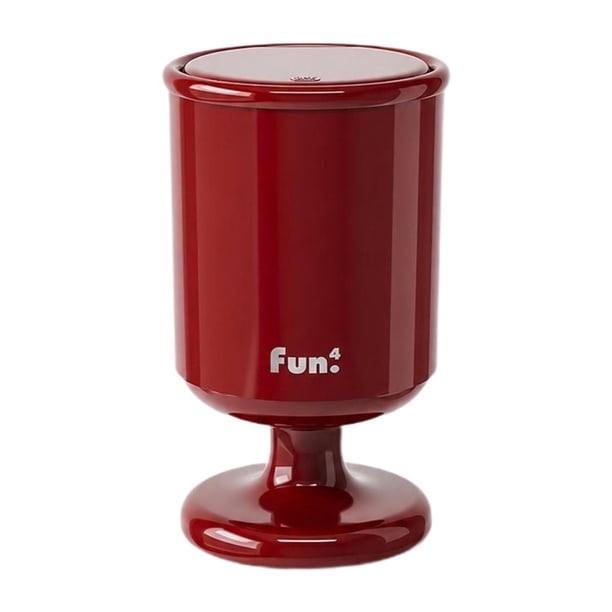 Papelera de presión con tapa para cómoda, cocina y sala de estar. Rojo