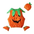 thumbnail image 4 of LIIPEE Kids Halloween Costumes Boys Girls Unisex Glow In The Dark Pumpkin Fancy Dress Up Clothes 3 Piece,6-7 Years, 4 of 9