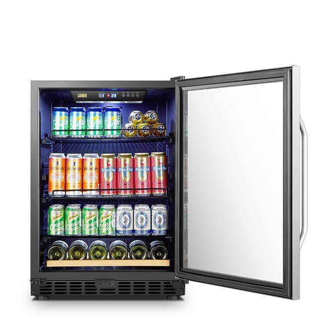 Digital Gauge Glass Door Deco Chef 118-Can Beverage Refrigerator and Cooler 
