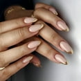 thumbnail image 2 of lixuesong 24 Pcs Gold French Tip Press On Nails Almond Shape False Nails Reusable Acrylic Nails Glossy Full Covers Stick on Nails, 2 of 3