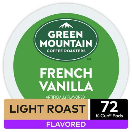 Green Mountain Coffee French Vanilla Keurig K-Cup Coffee Pods, Light Roast, Flavored, 72 Count (4 Packs of 18