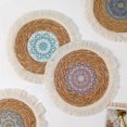thumbnail image 2 of Paokuoon Placemat Round Braided Bohemian Table Protection Soft Insulation Pad Washable Dishes Hot Pot Pans Coffee Cup Cooking, 2 of 7