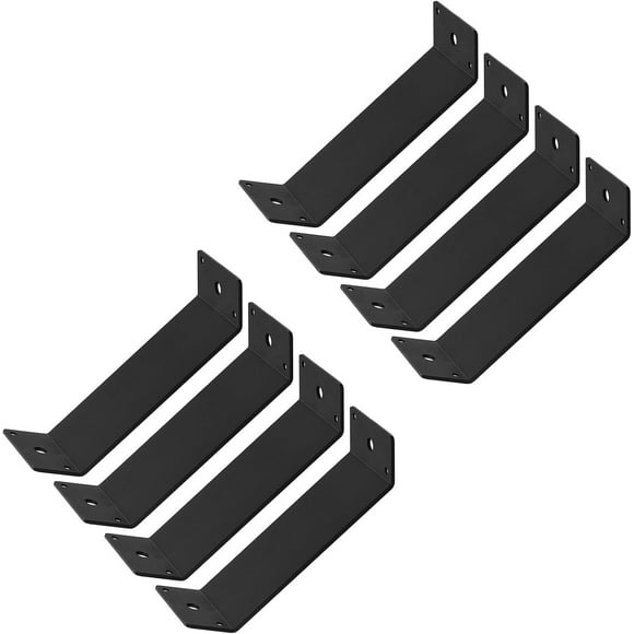 Qucyy 8 Pcs 11" x 3" Inside Mount 45-Degree Angle Bracket, Inside Joint for 4x4 6x6 Post and Beam Thickness 3.2 mm Black