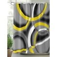 thumbnail image 2 of Shower Curtain Yellow Grey Shower Curtains for Bathroom, Waterproof Polyester Shower Curtain Set with Hooks, Small Stall Size 36" x 72" Abstract Geometric Circle, 2 of 6