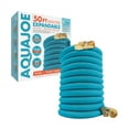 thumbnail image 3 of Aqua Joe Kink-Free 50-Foot Expandable Garden Hoses W/ Heavy-Duty Brass Valve & Flow Control Shut-off, 5/8-inch (Light Blue), 3 of 12