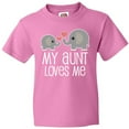 thumbnail image 3 of Inktastic My Aunt Loves Me Niece Nephew Elephant Youth T-Shirt, 3 of 5
