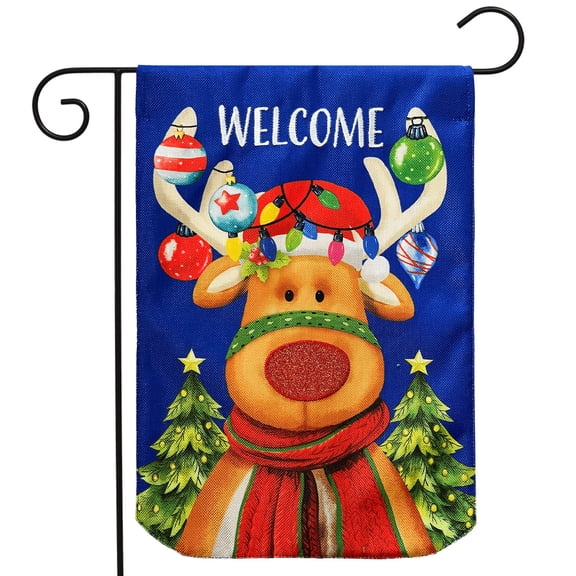 Briarwood Lane Christmas Garden Flag 12x18 For Outdoor Rudolf Burlap For Christmas Garden Flag Flags For Outside