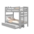 thumbnail image 2 of Bedz King Tall Bunk Beds Twin over Twin Mission Style with End Ladder and a Twin Trundle, Gray, 2 of 9