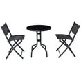 thumbnail image 2 of Gymax 3 Pcs Bistro Set Garden Backyard Table Folding Chairs Outdoor Patio Furniture, 2 of 10
